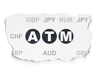 Image showing Money concept: ATM on Torn Paper background