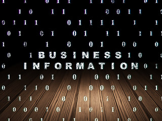 Image showing Business concept: Business Information in grunge dark room