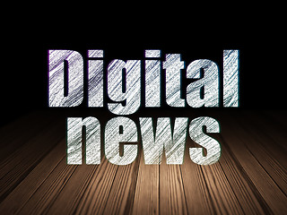 Image showing News concept: Digital News in grunge dark room