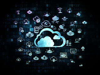 Image showing Cloud computing concept: Cloud on Digital background