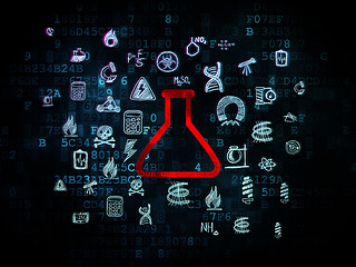 Image showing Science concept: Flask on Digital background