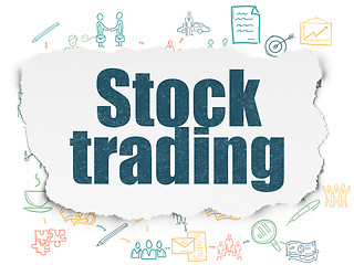 Image showing Finance concept: Stock Trading on Torn Paper background