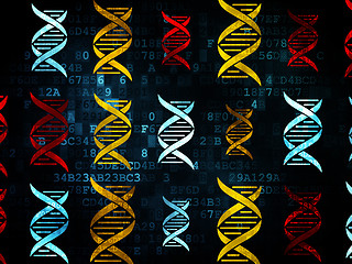 Image showing Healthcare concept: DNA icons on Digital background