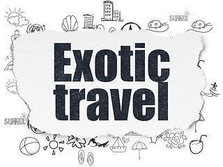 Image showing Tourism concept: Exotic Travel on Torn Paper background