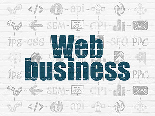 Image showing Web development concept: Web Business on wall background