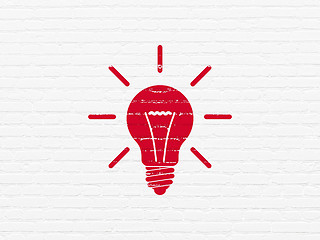 Image showing Business concept: Light Bulb on wall background