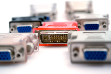 Image showing adapters vga-dvi on a white background. isolated