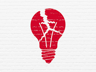 Image showing Finance concept: Light Bulb on wall background