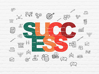 Image showing Business concept: Success on wall background