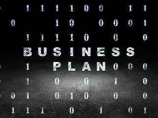 Image showing Business concept: Business Plan in grunge dark room