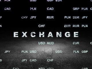 Image showing Money concept: Exchange in grunge dark room