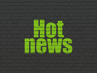 Image showing News concept: Hot News on wall background