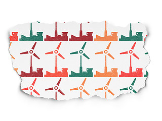 Image showing Industry concept: Windmill icons on Torn Paper background