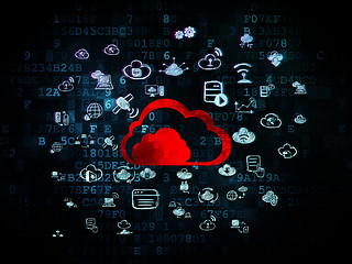 Image showing Cloud computing concept: Cloud on Digital background