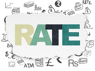 Image showing Banking concept: Rate on Torn Paper background