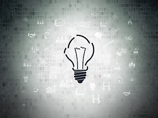 Image showing Finance concept: Light Bulb on Digital Paper background