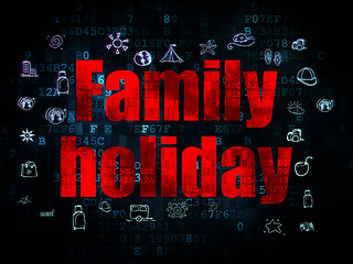 Image showing Tourism concept: Family Holiday on Digital background