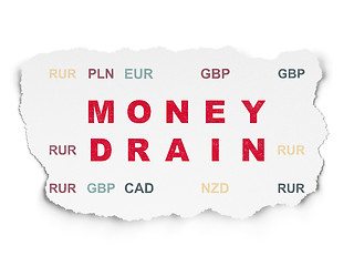 Image showing Currency concept: Money Drain on Torn Paper background