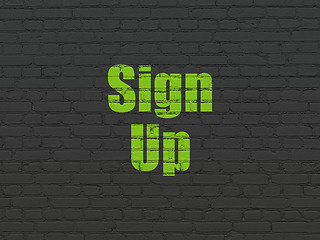 Image showing Web development concept: Sign Up on wall background