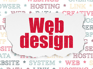 Image showing Web development concept: Web Design on Torn Paper background