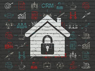 Image showing Business concept: Home on wall background