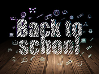 Image showing Education concept: Back to School in grunge dark room
