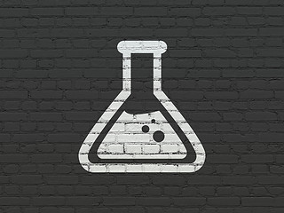 Image showing Science concept: Flask on wall background