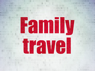 Image showing Vacation concept: Family Travel on Digital Paper background