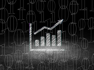 Image showing Finance concept: Growth Graph in grunge dark room