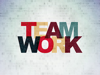 Image showing Business concept: Teamwork on Digital Paper background