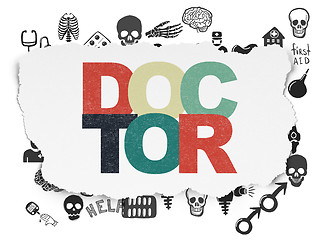 Image showing Health concept: Doctor on Torn Paper background