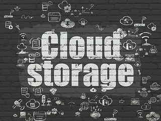 Image showing Cloud networking concept: Cloud Storage on wall background