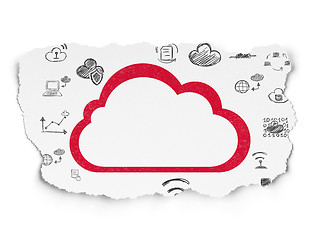 Image showing Cloud networking concept: Cloud on Torn Paper background