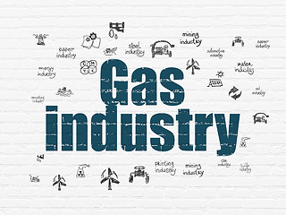 Image showing Manufacuring concept: Gas Industry on wall background