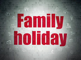 Image showing Vacation concept: Family Holiday on Digital Paper background