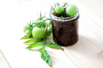 Image showing green tomatoes jam