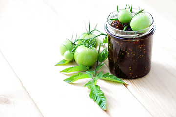 Image showing green tomatoes jam
