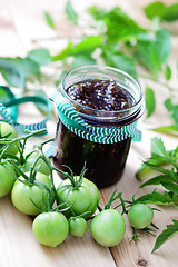 Image showing green tomatoes jam