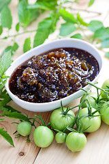 Image showing green tomatoes jam