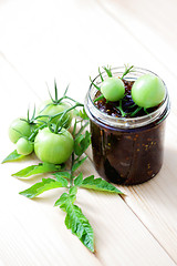 Image showing green tomatoes jam