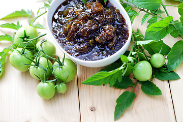 Image showing green tomatoes jam