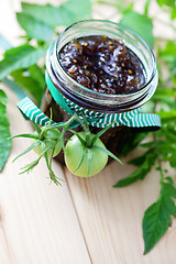 Image showing green tomatoes jam
