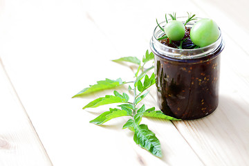 Image showing green tomatoes jam