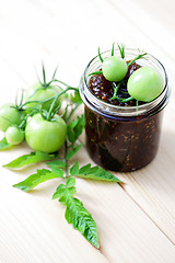 Image showing green tomatoes jam