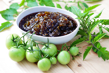 Image showing green tomatoes jam