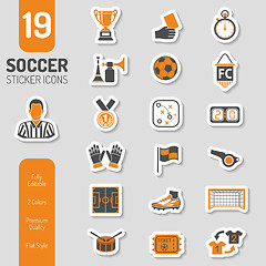 Image showing Soccer Icon Sticker Set