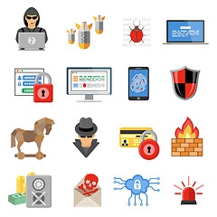 Image showing Internet Security Flat Icon Set