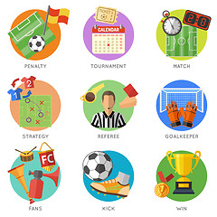 Image showing Soccer Flat Icon Set