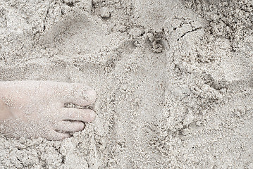 Image showing woman feet on the sand