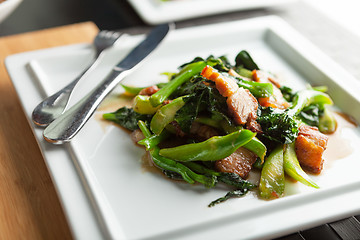 Image showing Thai style crispy pork dish 